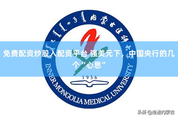 免费配资炒股入配资平台 强美元下，中国央行的几个“心思”