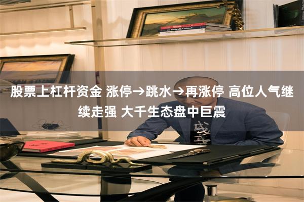 股票上杠杆资金 涨停→跳水→再涨停 高位人气继续走强 大千生态盘中巨震