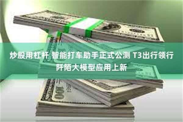 炒股用杠杆 智能打车助手正式公测 T3出行领行阡陌大模型应用上新