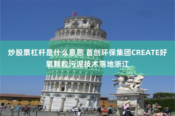 炒股票杠杆是什么意思 首创环保集团CREATE好氧颗粒污泥技术落地浙江