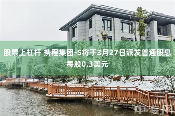 股票上杠杆 携程集团-S将于3月27日派发普通股息每股0.3美元
