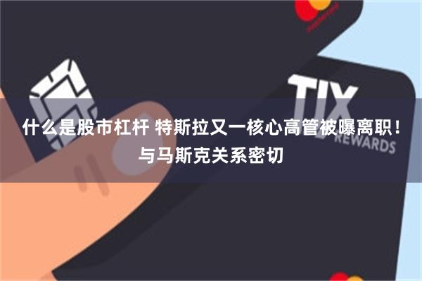 什么是股市杠杆 特斯拉又一核心高管被曝离职！与马斯克关系密切