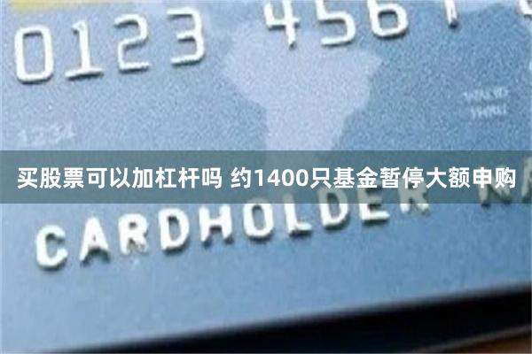 买股票可以加杠杆吗 约1400只基金暂停大额申购